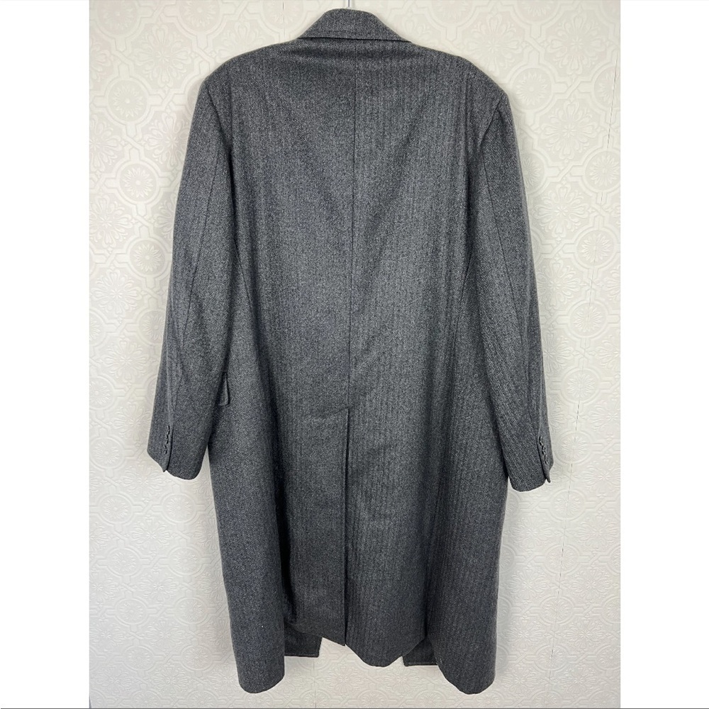 Vintage 100% Wool Trench Coat Pea‎ Coat Luxury Long Grey Event Special Occasion - Picture 3 of 9